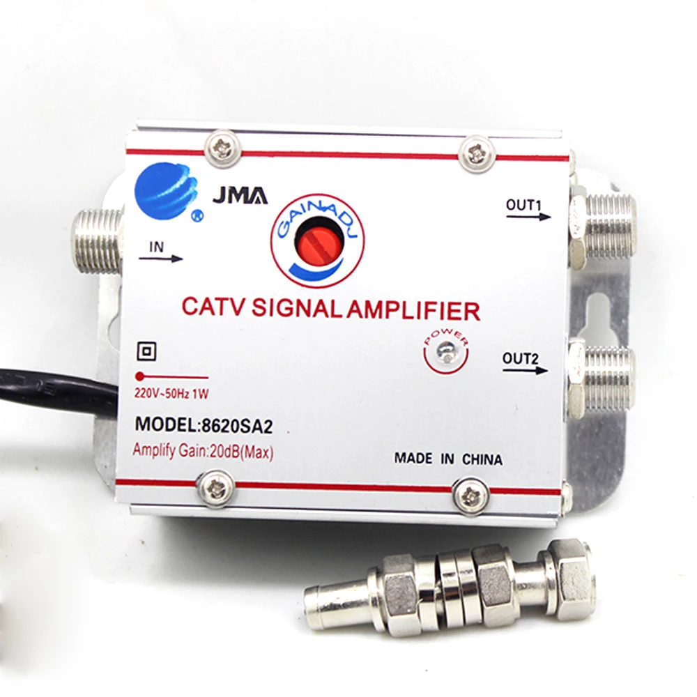 20dB CATV TV Antenne Signal Verstärker Booster Splitter 8620SA2 Für Digital TV Eingang Zwei Ausgang EU Stecker 220V50/60Hz