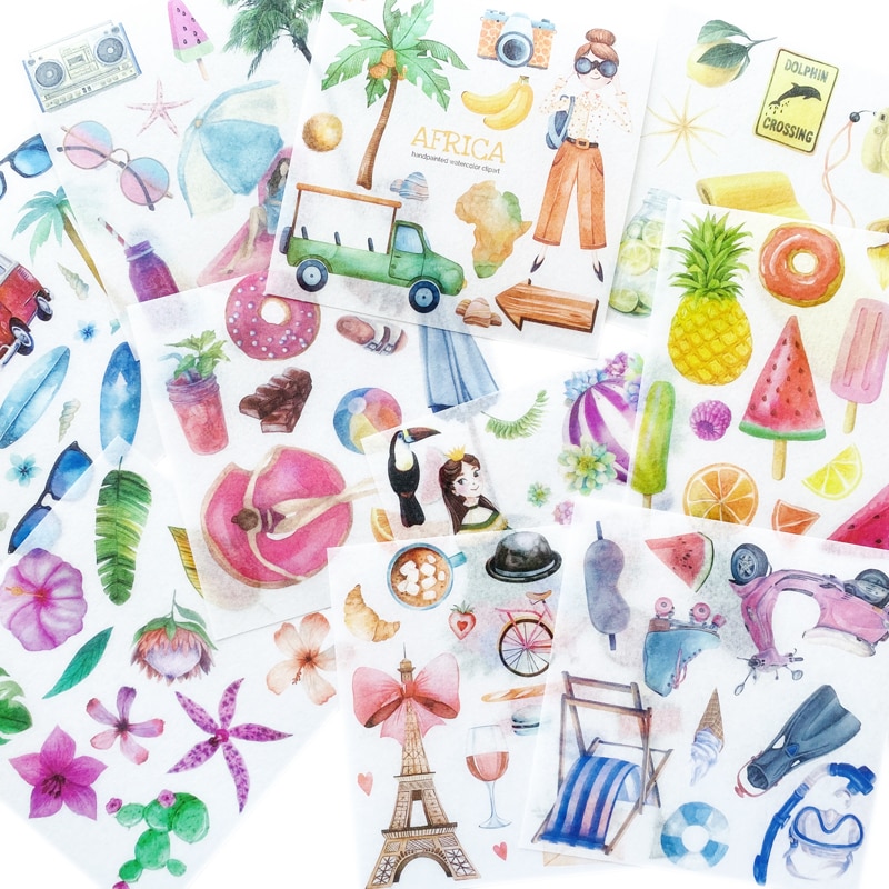 10 stks/pak Zomer Hawaii Reizen Stickers DIY Craft... Vicedeal