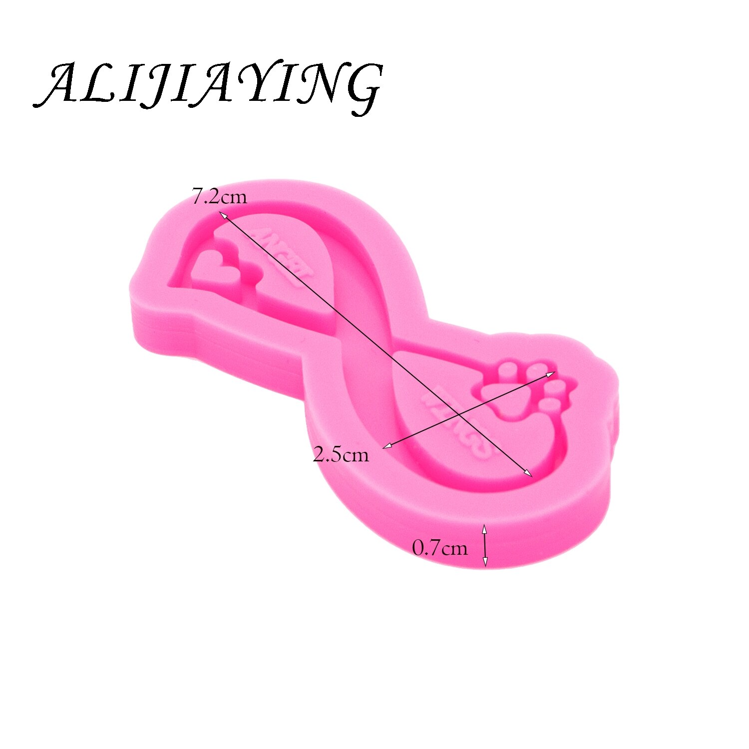 Harpiks epoxy nøglering form skinnende infinity hjerte og pote håndværk diy vedhæng til halskæde smykker silikone form  dy0397