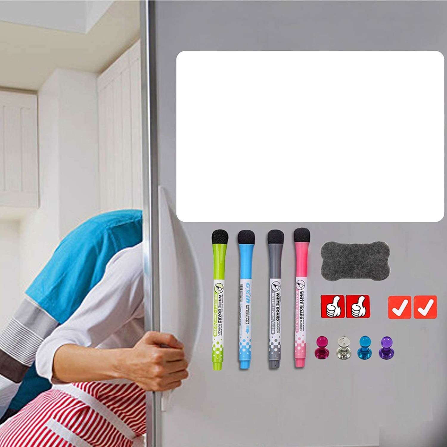 Stort magnetisk whiteboard-tavleark til køleskab 20 x 13 tommer - whiteboardtavle til køleskab - køkkentavle