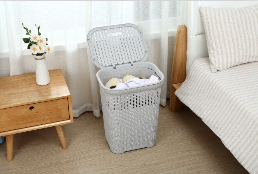 Ekstra stor hæmmer plast vasketøjskurv vasketøj spand snavset tøj pincet rotting husholdning badeværelse beskidt tøj opbevaring