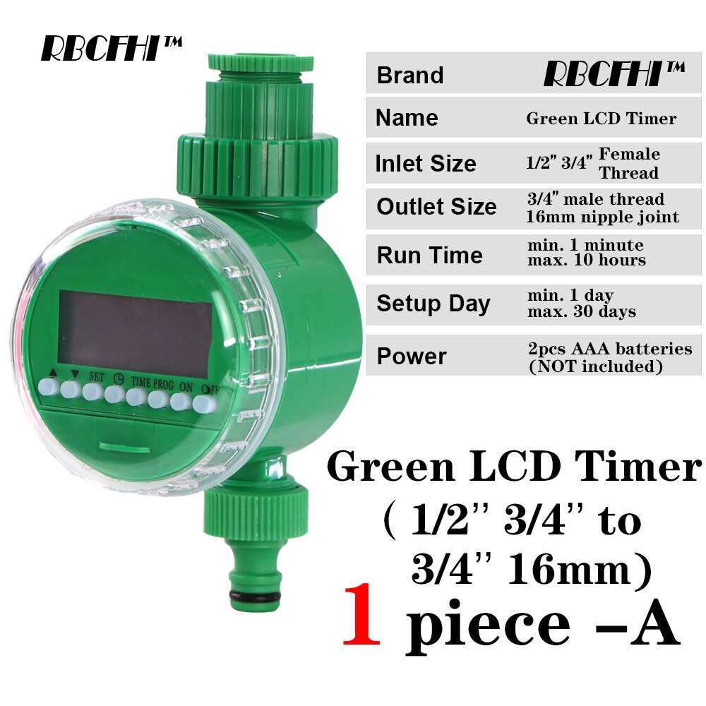 Rbcfhi 6 Soorten Tuin Water Timer Regen Sensor Solar Programmeerbare Automatische Elektronische Lcd-scherm Thuis Tuin Water Timer: WHITE