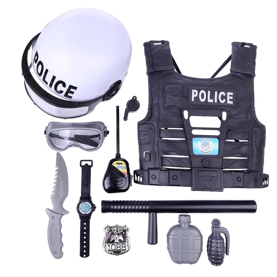 Populaire 11 Stks/set Kinderen Simulatie Politieagent Rollenspel Kits Voor Jongens Kinderen Spelen Set Pretend Play Toys