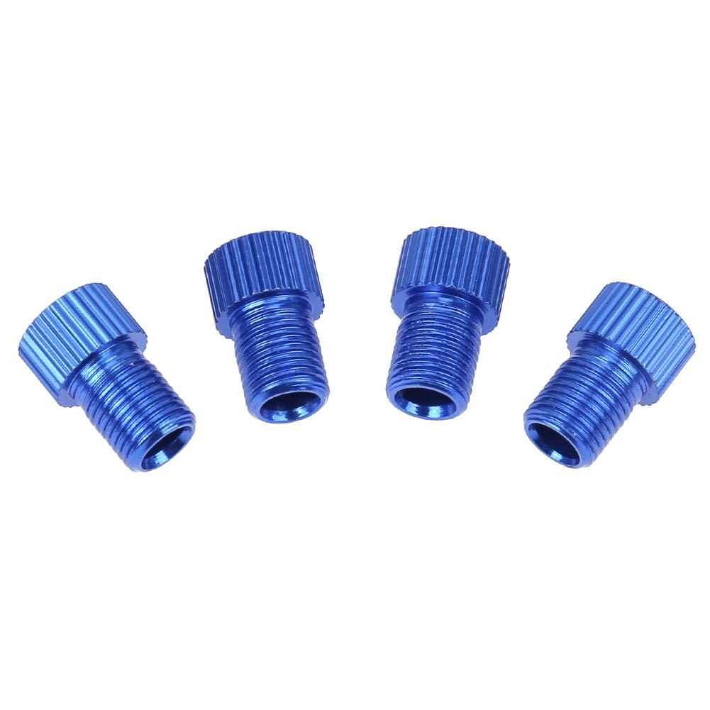4/5Pcs Fiets Valve Adapter Pomp Tire Valve Adapter Convert Presta Aan Schrader Koper Bike Air Valve Adapter fiets Accessorie: Blue 4pcs