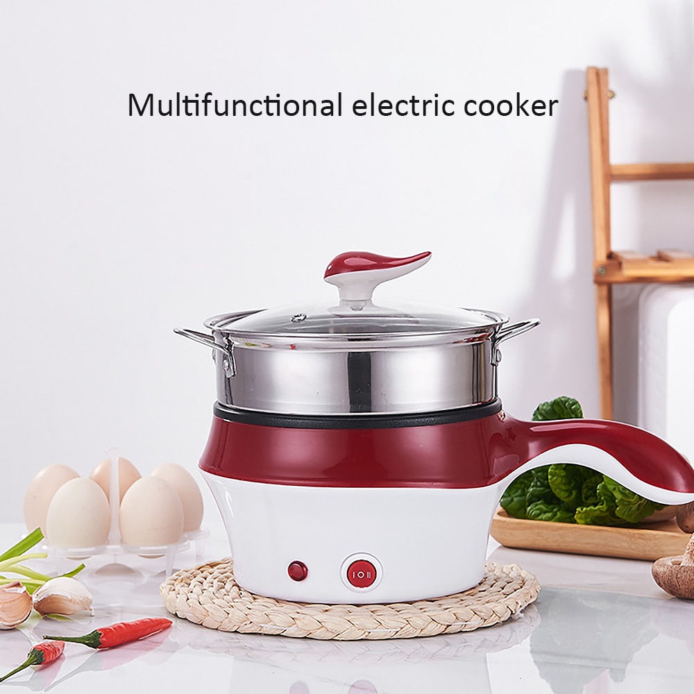Elektrische Multi Fornuis Koekenpan Grill Pot Mini Rijstkoker Stoomboot Ei Stoomboot Soep Heater Pot Koekenpan M