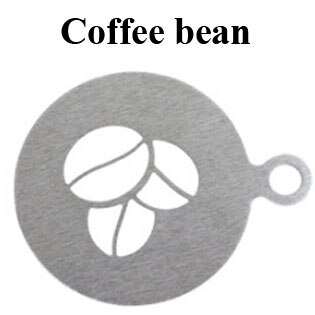 YuryFvna Stainless Steel Coffee Latte Cappuccino Barista Art Stencils Cake Duster Templates Coffee Tools Accessories: Coffee bean