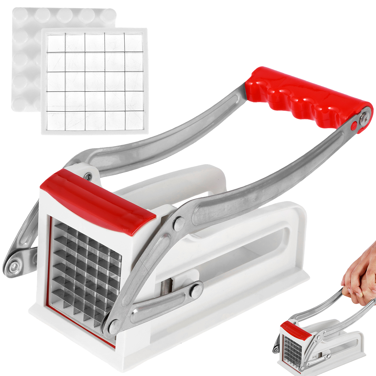 Franse Fry Cutter Multifunctionele Groente Fruit Chipper Rvs Aardappel Chipper Met 25/49 Gaten Messen Keuken Gereedschap