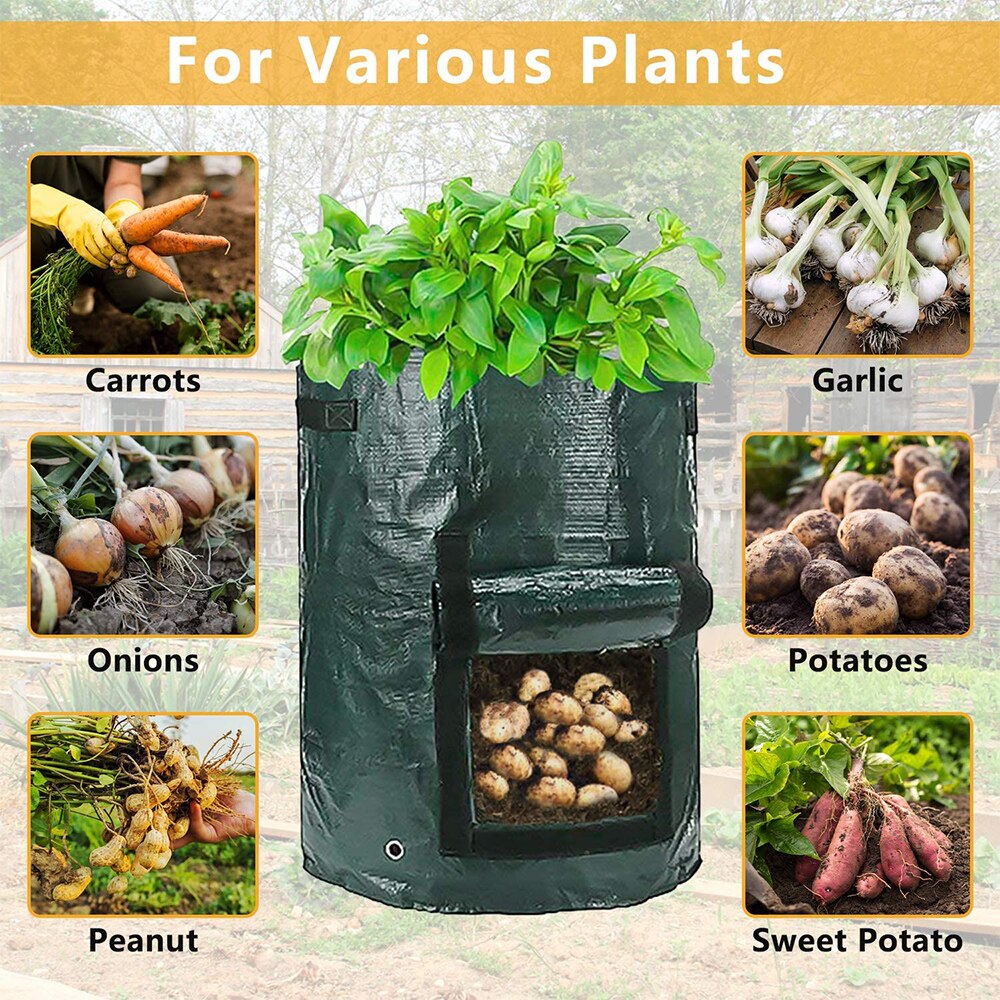 Potato Grow Container Bag DIY Planter PE Fabrics Planting Vegetable Gardening Thicken Pot Planting Grow Bag Garden