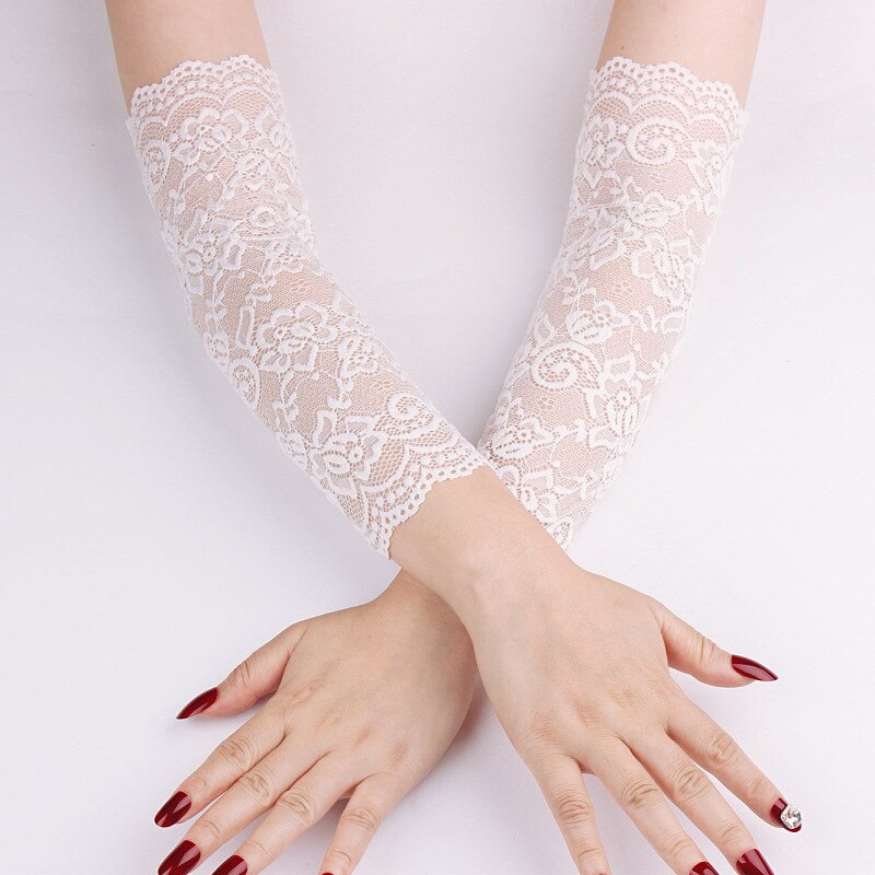 Manga de encaje de malla delgada, Mangas de Anti UV de verano para mujer, Mangas de brazo de conducción de ciclismo para protección solar, calentadores de brazo transpirables
