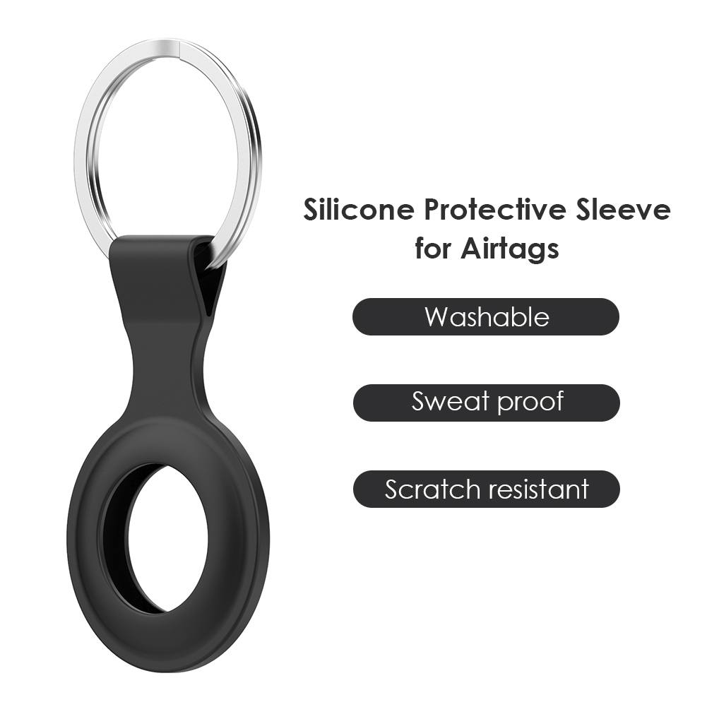 Silicone Protective Case Portable Keychain Protective Sleeve Anti-Lost Device Protector Cover for Apple Airtags Locator Tracker