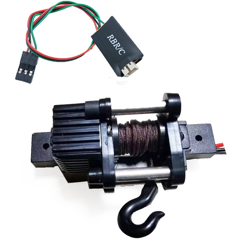 Electrical Automatic Winch + 4CH Control Cable For 1/16 WPL B14 B24 B36 C34 C44 MN90 Q65 RC Car Accessories Toys: Default Title