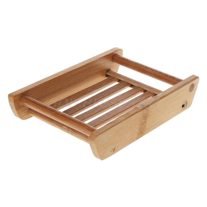 Bærbare sæbeskåle enkel bambus manuel afløbssæbeboks badeværelse badeværelse sæbeboks i japansk stil: 1