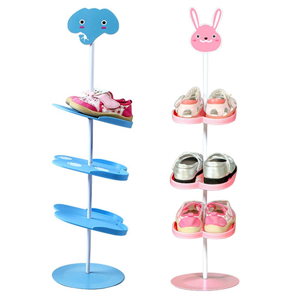 Floor-standing Shoe Rack Kid Children Cartoon Animal Pattern Shoes Organizer Holder Stand Storage Capacity Home Furniture