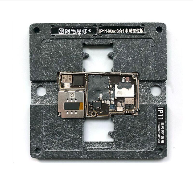 Amaoe 3in1 Middle Layer BGA Reballing Station Full Set for iPhone 11/11 Pro Max Tin Planting with Reballing Stencil 0.12mm