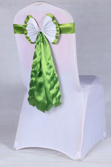 Satijn Stoel Sjerpen Stoel Sash Bow van Bruiloft Satijn Lint Doek stoel Sash Strik van Wedding Banquet Party Hotel Kerkbank Stoel Bogen: GREEN