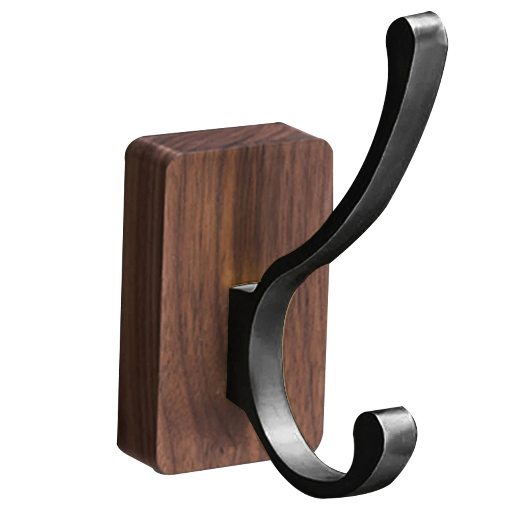 Wall Walnut Wood Hooks Self-adhesive Key Towel Hanger Rack Bathroom Robe Hangers Towel Coat Storage Holder Kitchen Hooks: light green