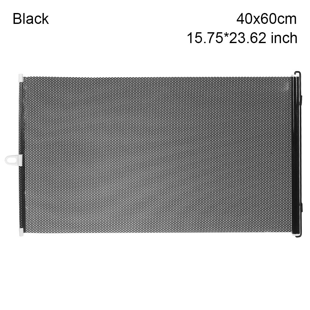 Automobile Automatic Roller Blind Sunshade Front Car Interior Retractable Windshield Shade Visor SUV Window Folding Block Cover: Black 40x60