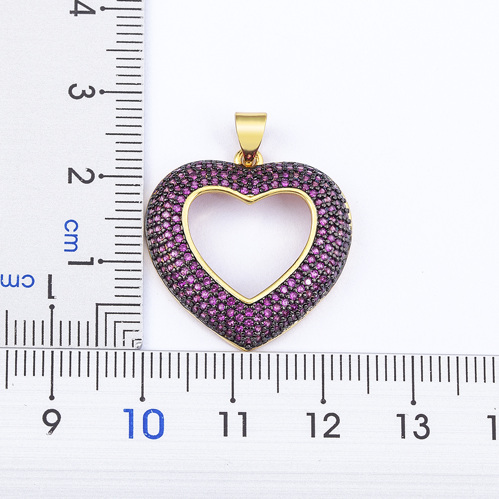 Nidin, collar de cadena de eslabones con colgante de circonita de cristal hueco en forma de corazón en 4 colores de , joyería con dijes para mujer, de aniversario