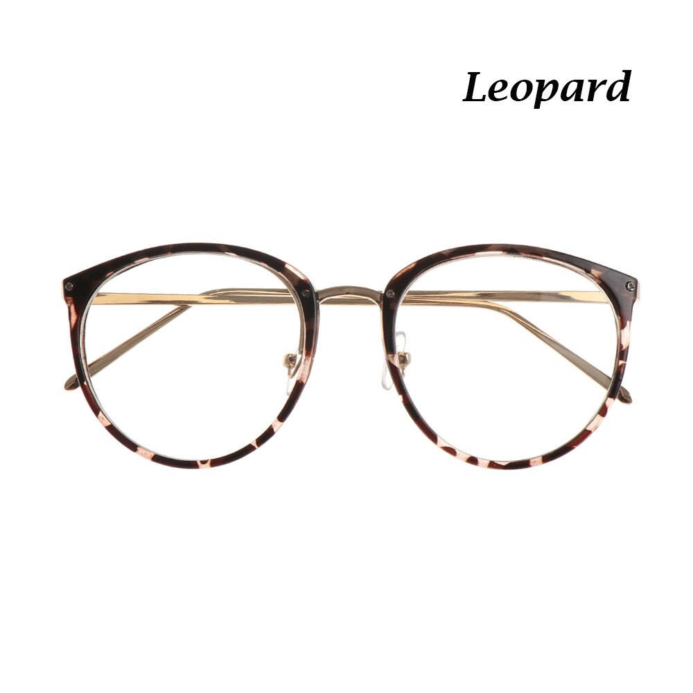 Myopia Optical Glasses Eyeglasses Frames Women Trend Metal Spectacles Clear Lenses Men Glasses Frame Vision Care Eyewear: leopard