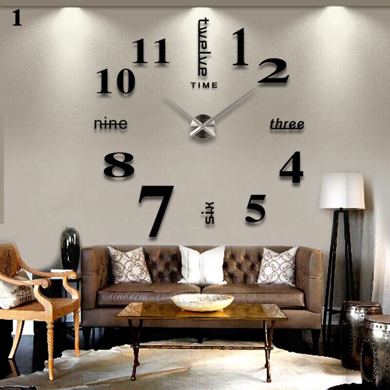 Reloj de pared y moderno para decoración del hogar, cronógrafo con números, reloj de pared adhesivo, grande, 3D, Digital,: 1