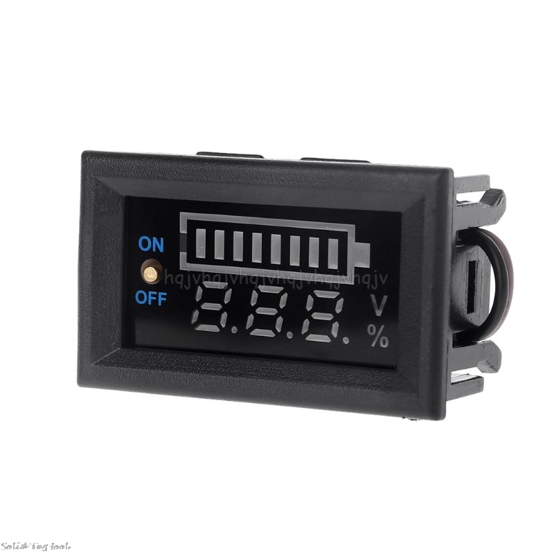 Indicador de nivel de carga de batería de plomo y ácido de coche, medidor de capacidad de batería de litio, voltímetro LED, pantalla Dual, 12V