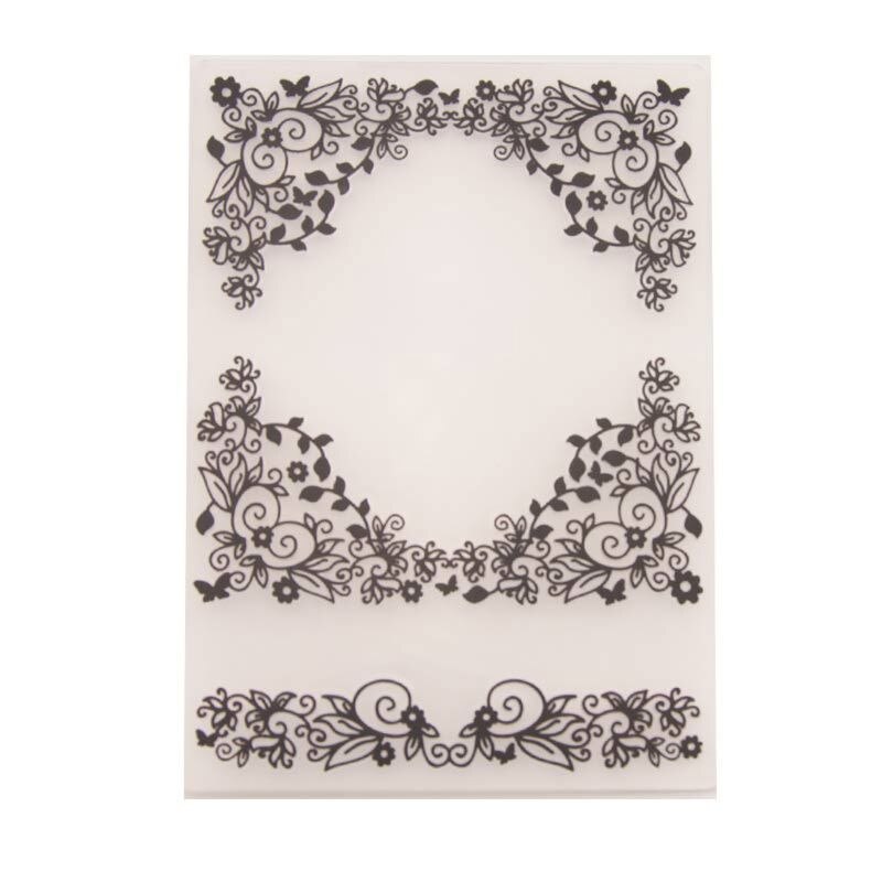Plastic Embossing Folder Template DIY Scrapbook Photo Album Card Wreath Crafts: 5A28610