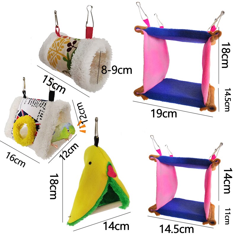 FLAdorepet Vogel-Schlafhütte – Plüsch-Nest Mit Haken, Für Sittiche & Nymphensittiche, 23x18x27 Cm, Grün