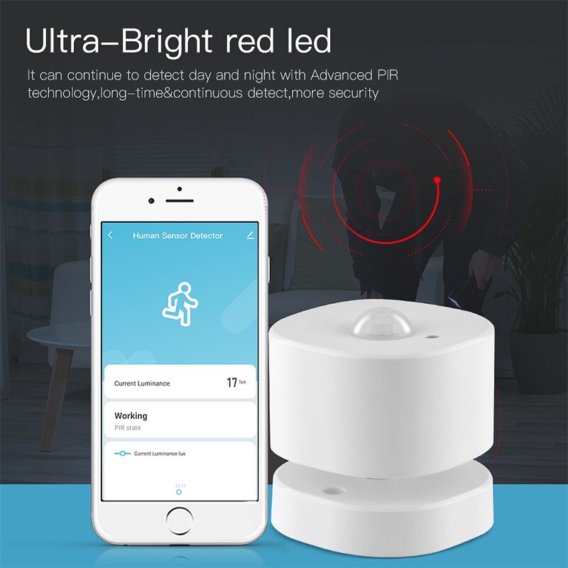 ZigBee PIR Motion Sensor Human Sensor Detector Smart Life Tuya App Control Intelligent Linkage Smart Home Alarm System