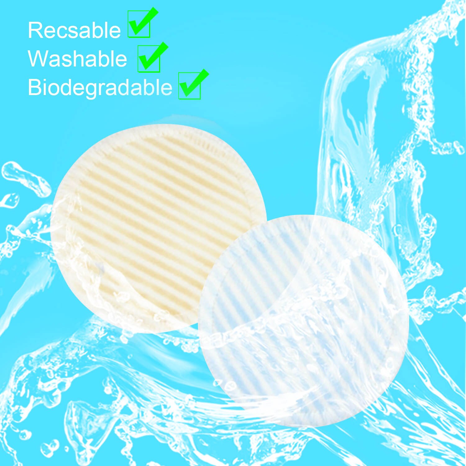 4 STUKS Make-Up Remover Pads Herbruikbare Bamboevezel Soft Make Cleansing Remover Pad Vrouwen Meisjes Gezicht Cleansing pads Willekeurige Kleur