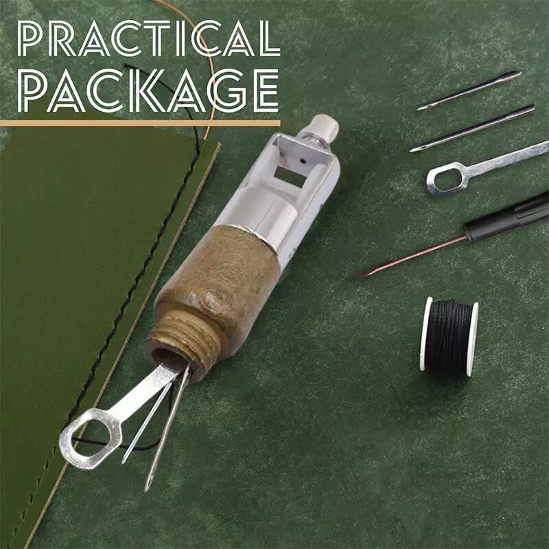 Leather Sewing Awl Kit Hand Stitcher Set Lock Stitching Hand Stitcher Thread Needles Kit Craft Stitch Tools