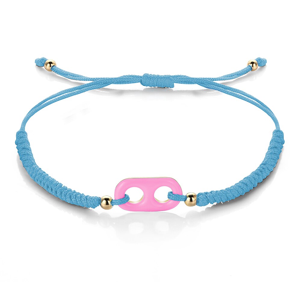 Neue H Schwein Nase Regenbogen Seil Kette Armbinde Für Frau Mann Sommer freundlicher Leuchtstoff Armbänder schmuck: B177-5