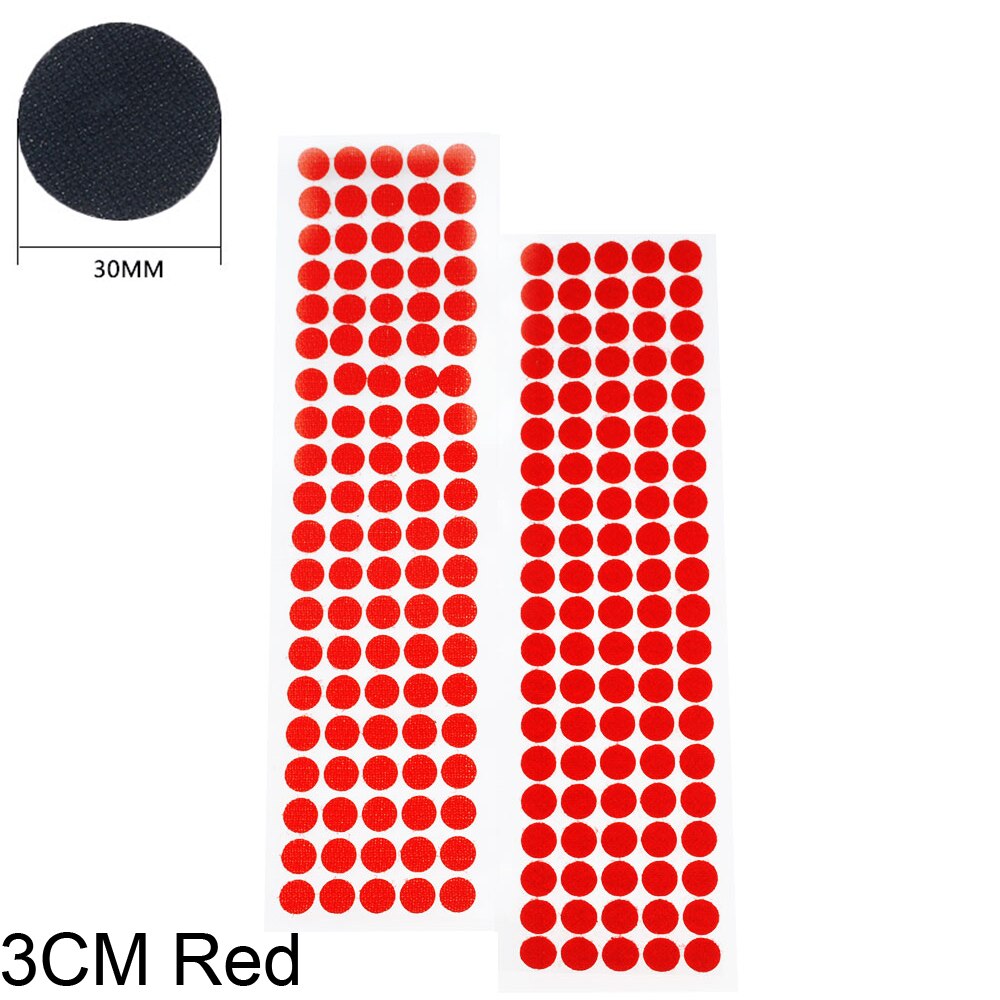 100Pair 20-30MM Velcros Adhesive Self Adhesive Fastener Tape Hooks and Loops Magic Tape Dots Sticker Nylon Home Klitterband Glue: 3CM Red
