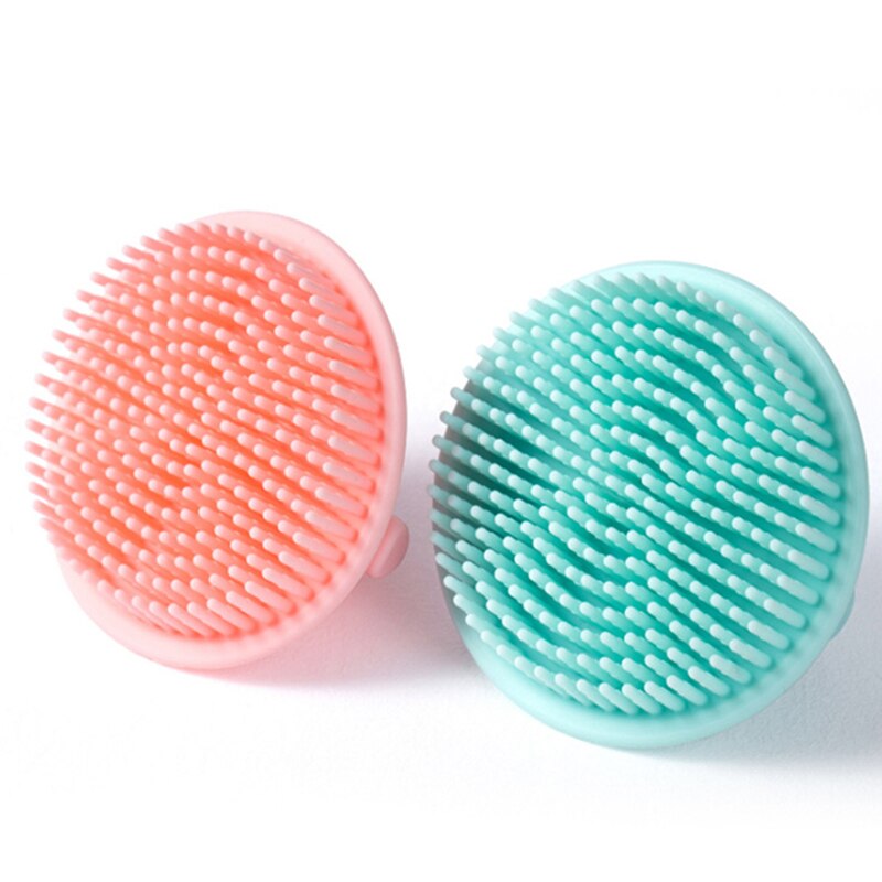 Escova de banho de bebê escova de massagem de silicone macio com alça infantil cabelo corpo purificador anti-bacteriano suprimentos de limpeza