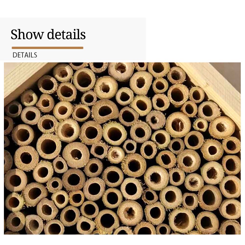 Wooden Bee House Set Tube Beekeeping Box Bees Nesting Box Garden Insect Box