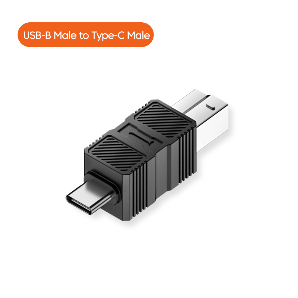 Usb -b 3.0 skrivaradapter typ-c till b fyrkantig portkonverterare anslutning hårddiskhölje kopiatoröverföringsadapter: Orange