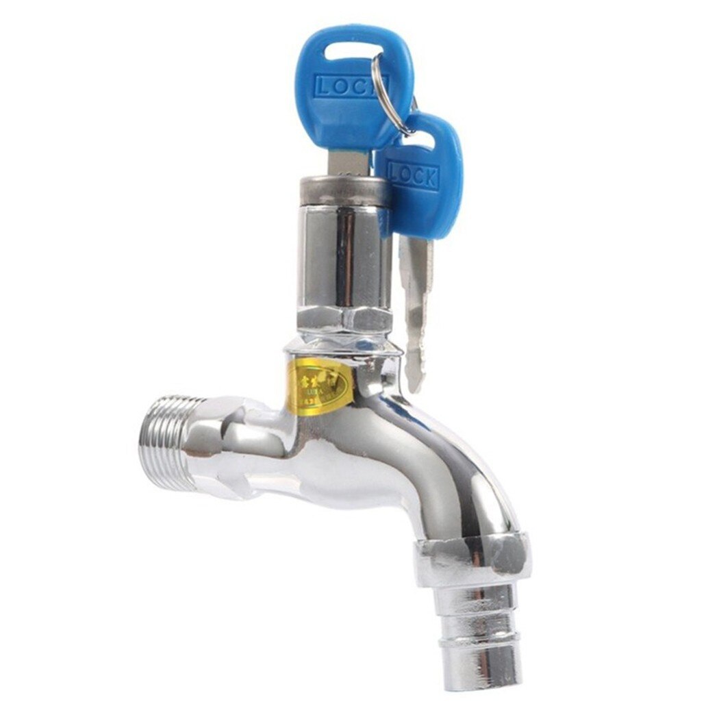 1Pc 1/2 "male Thread Sink Tap Alloy Anti-theft With Key Lock Outdoor Faucet Lockable For Outdoor Garden Watering Home Mop Sink