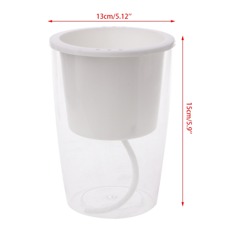 Auto Irrigate Flower Pot Vase Automatic Watering Planter Lazy Planting Round: 13x15cm