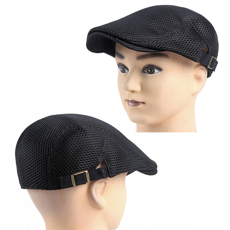 Summer Men Women Casual Beret Hat Breathable Mesh Flat Cap Newsboy Style Beret Hats Adjustable Adjustable Caps Gorras