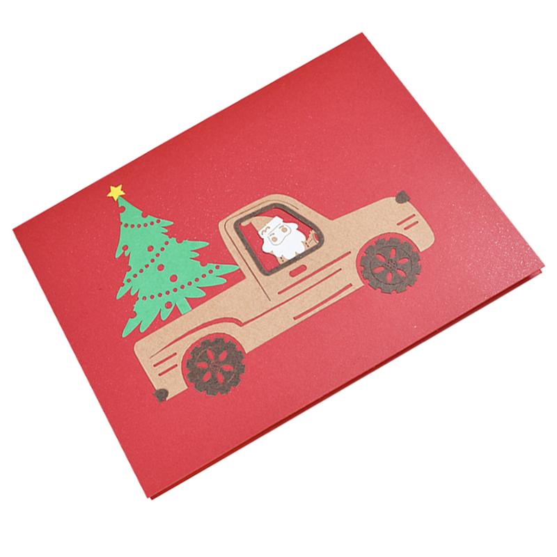 Folding Christmas Card 3D Handmade Paper Card Adorable Blessing Card Greeting Card Congratulation Card Christmas Card Paper Card