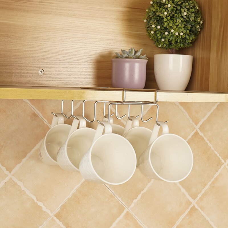 Becher Halfter Tasse Aufhänger Unter Regal Schrank Kaffee Küche Lagerung Gestell Schrank Silber 10 Haken 304 Edelstahl: Ursprünglich Titel