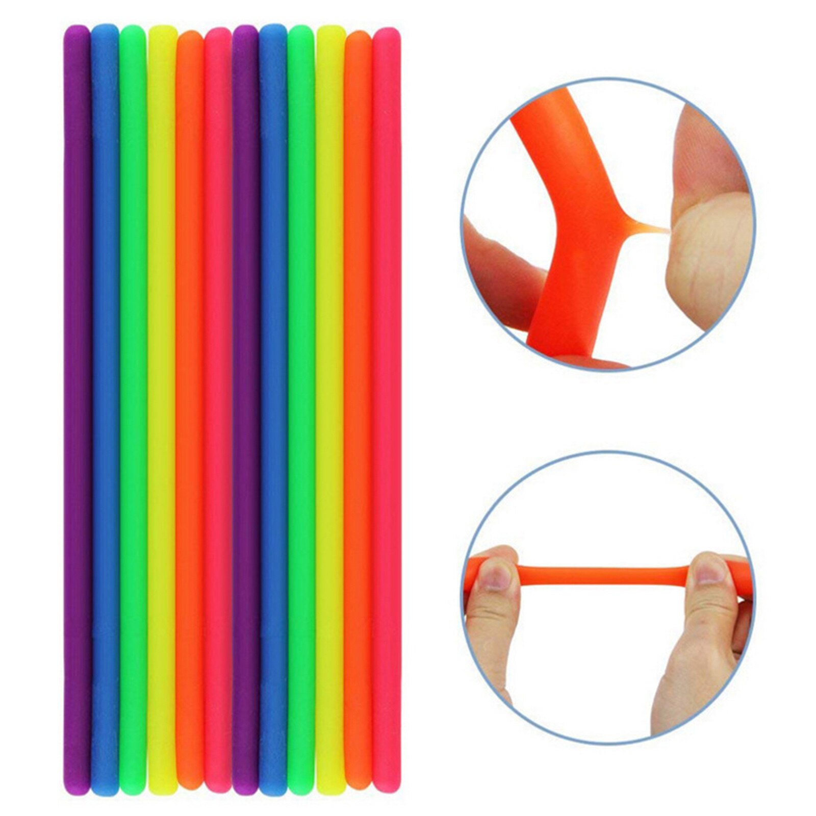 1/6/12Pcs Diverse Kleuren Soft Rubber Rekbare String Noedels Stress Angst Relief Speelgoed Voor Volwassenen Kids verjaardagsfeestje Gunsten