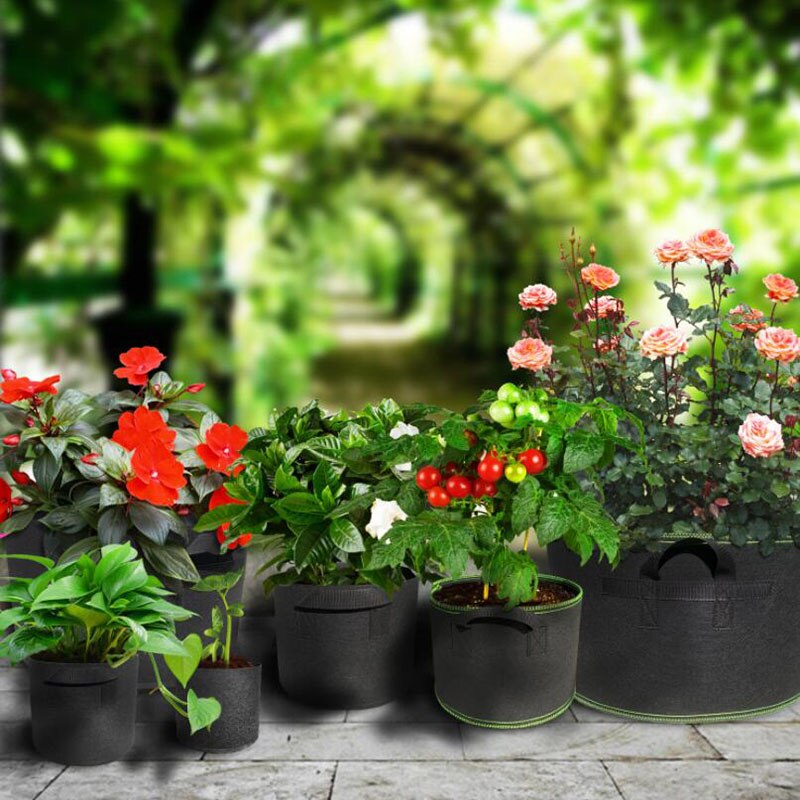 1/3Pcs 3 Gallon Plant Groeien Zakken Tuingereedschap Stof Pot Jardim Home Tuinieren Bloemen Plantaardige Groeien zwart Of Groen