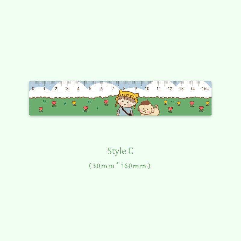 Mr.paper-reglas de colores acrílicos de 16cm, 4 diseños, reglas para dibujo, bricolaje, multifunción, para niños, estudiantes, oficina, escuela, papelería: C