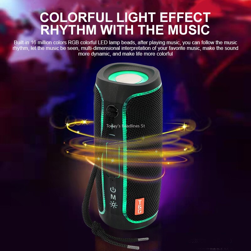 Tg288 led-außenleuchten, bluetooth-audio, dual-membran-subwoofer, tragbarer high-end-bluetooth-lautsprecher