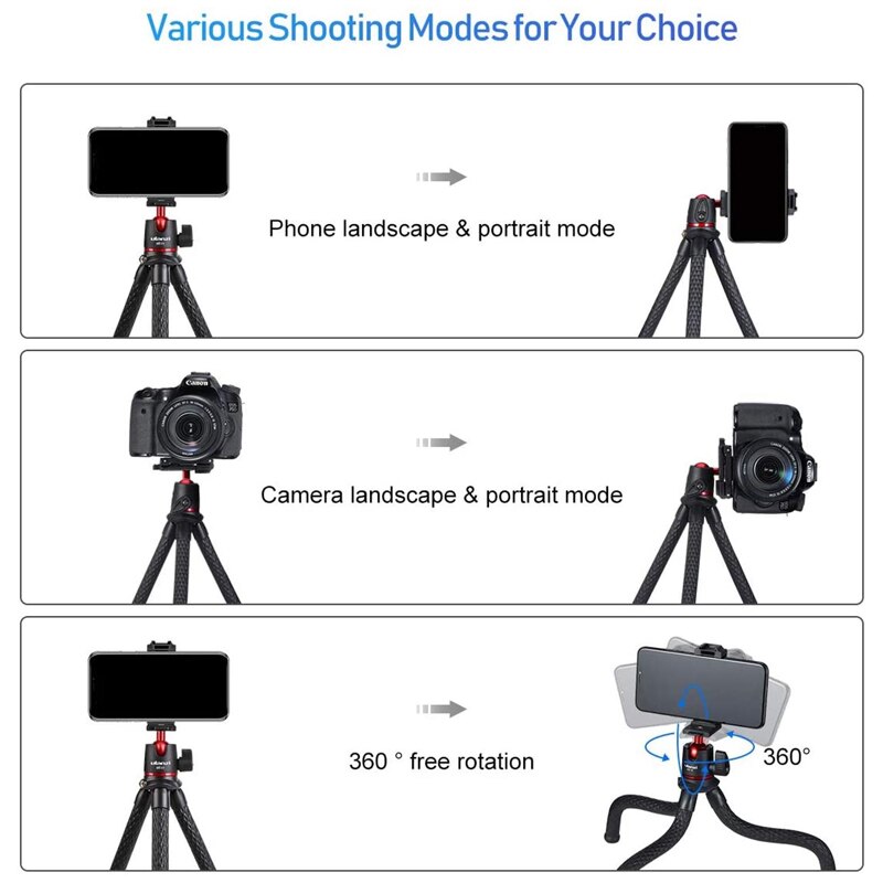 Ulanzi MT-11 Portable Flexible Phone Camera Tripod Foldable Bracket Octopus Mount Photo Studio Photography Set