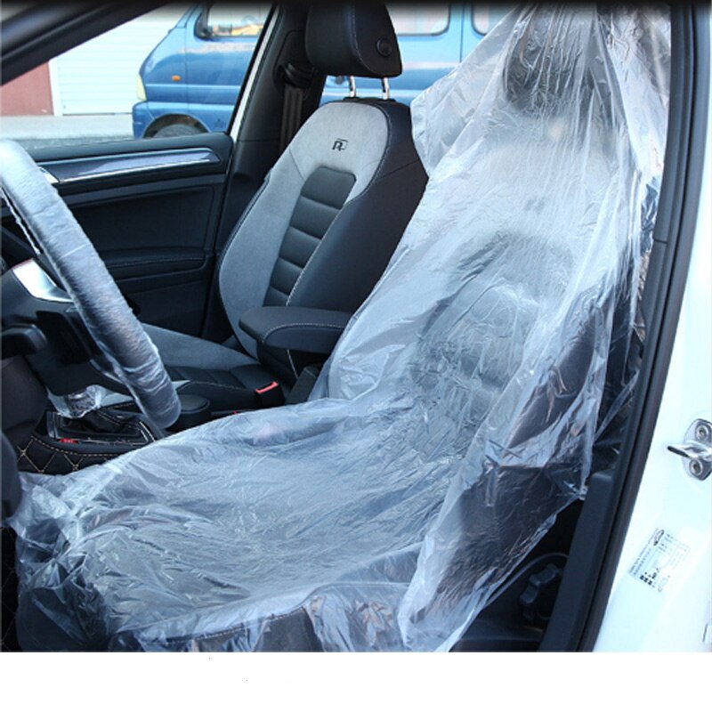 Universele Auto Wegwerp Plastic Soft Seat Cover Waterdicht, Auto Reparatie Wegwerp Seat Cover