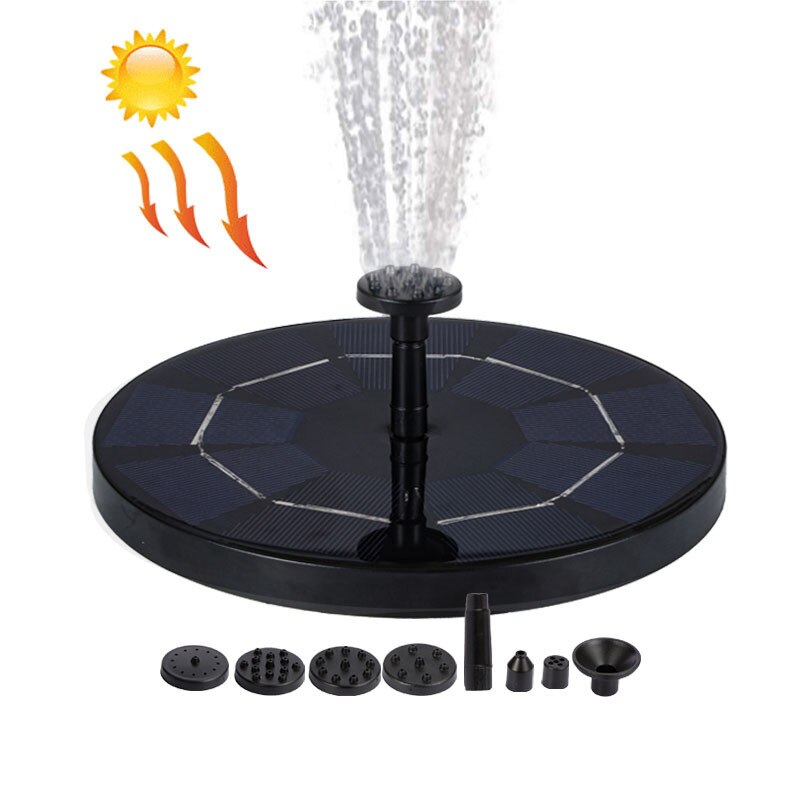 #H30 1W/1.5W Round Solar Fountain Floating Water Fountain Fontaine For Garden Decoration Solar Fontein Pool Pond Waterfall