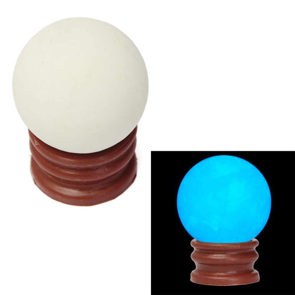 Delicate Glow In Dark Kwartskristal Bol Blauw Lichtgevende 3.5Cm + Voet: Blauw