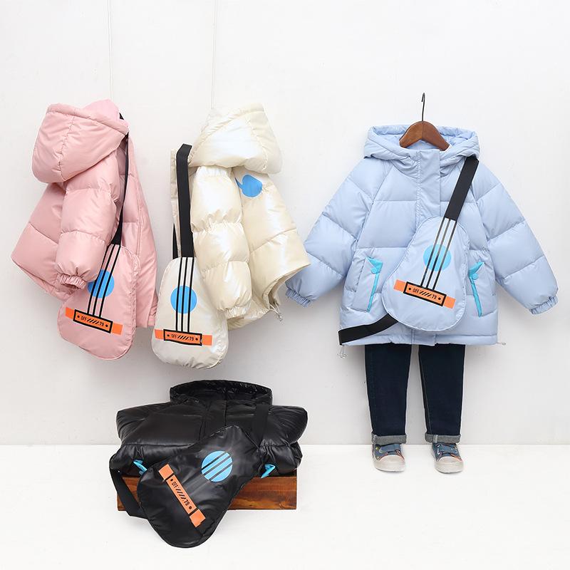 Chaqueta gruesa de plumón de pato para niño y niña, abrigo de plumón de pato blanco, Parka con cremallera, ropa de invierno,