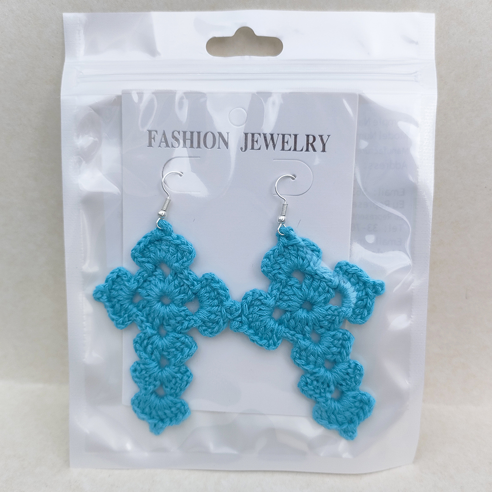 Orecchini con croci tutto'uncinetto per donna Accessori fatti a mano Gioielli Articoli essenziali per le vacanze quotidiane: Luce di Colore Giallo Oro